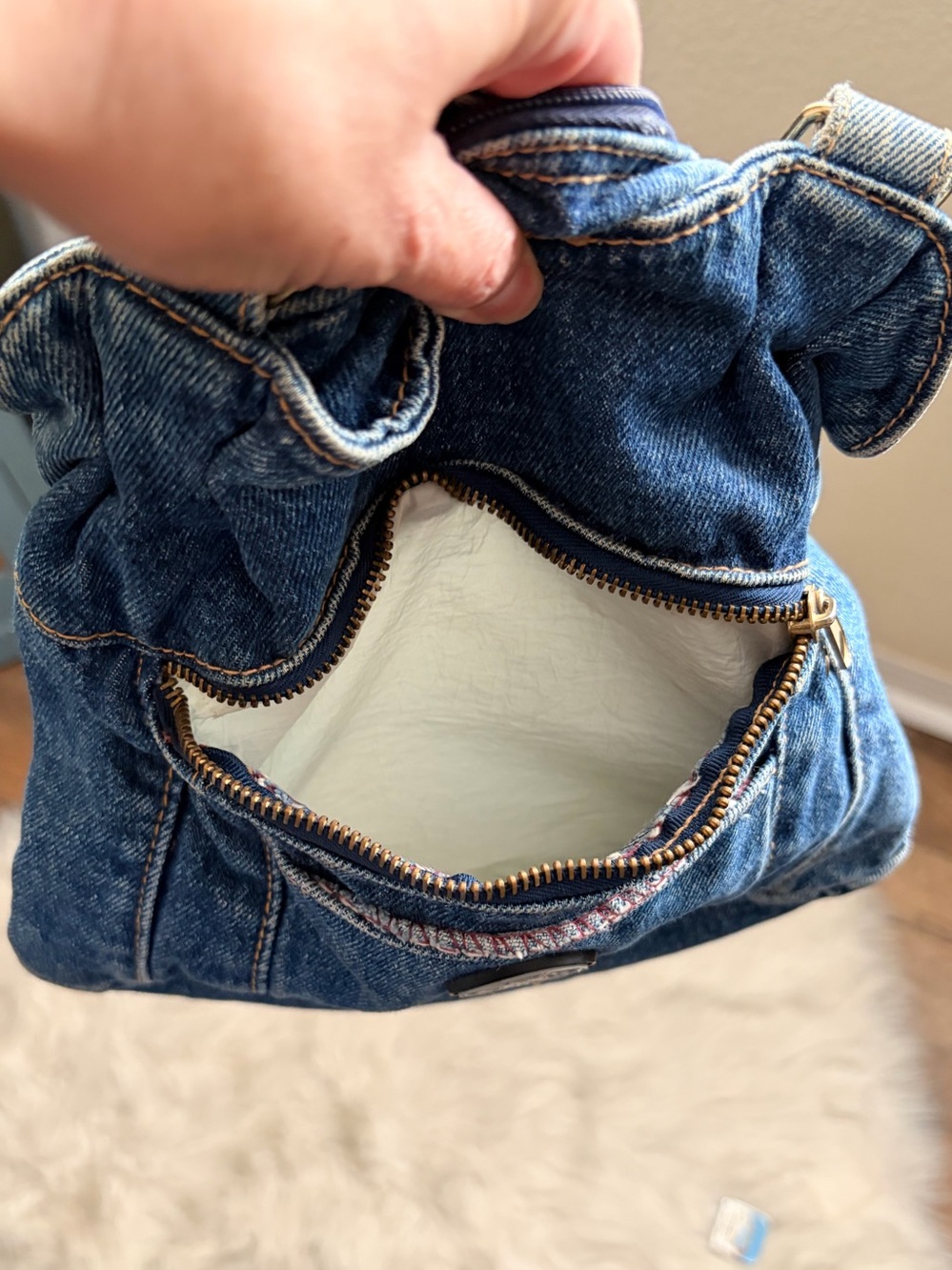 Denim Shoulder Bag - Blue Women's Tote - Picture 15 of 17
